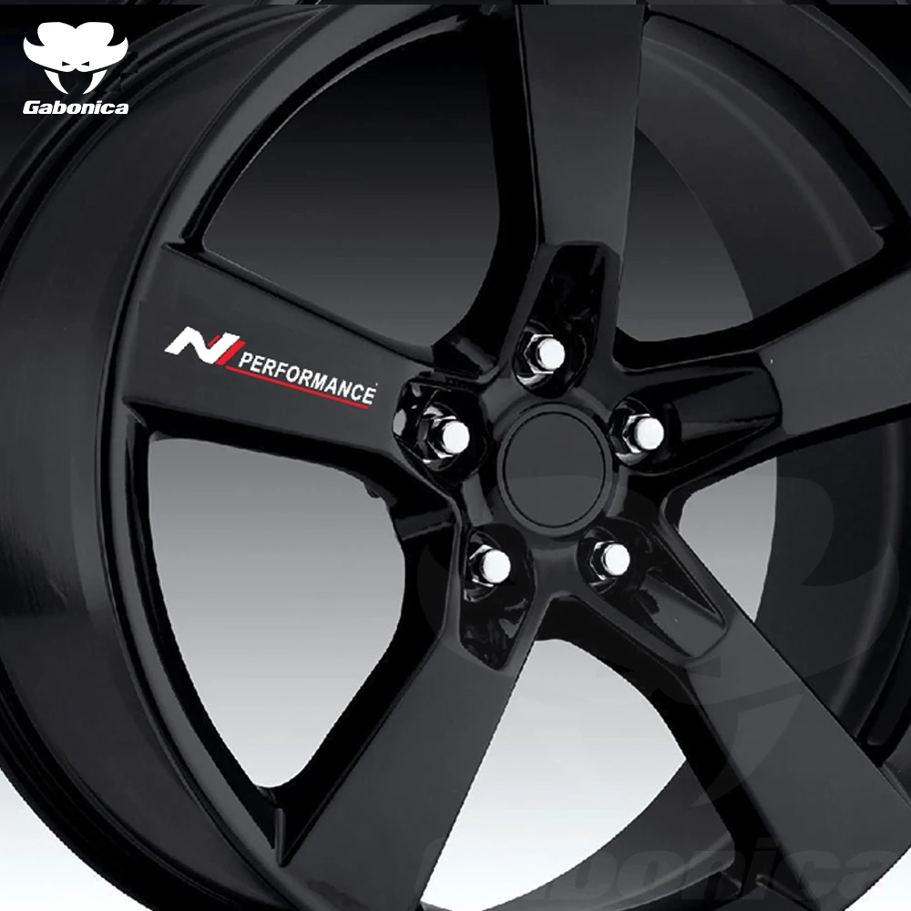 4pcs N performance Car Wheel rim Sticker For Hyundai Creta Azera Eon Kauai i10 i20 i30 i40 ix35 Veloster body car accessories - купить по