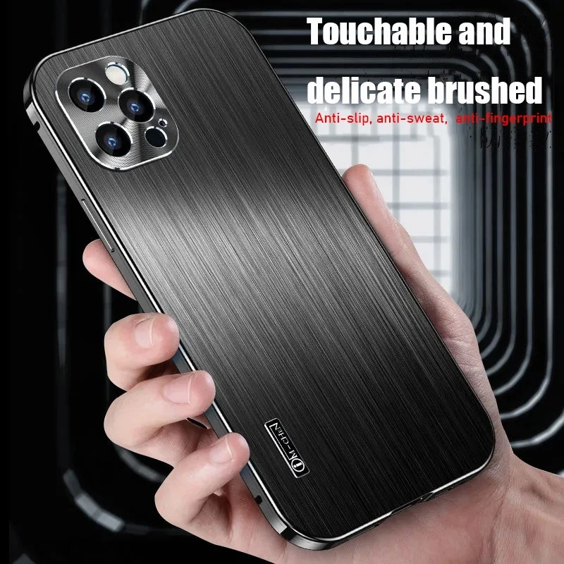 Najtaniej Dla Iphone 12/13 Nowy Futerał Na Telefon Komórkowy 12/13 Promax Laser Metal Szczotkowany Obiektyw All-inclusive Futerał Ochronny Przed Upadkiem