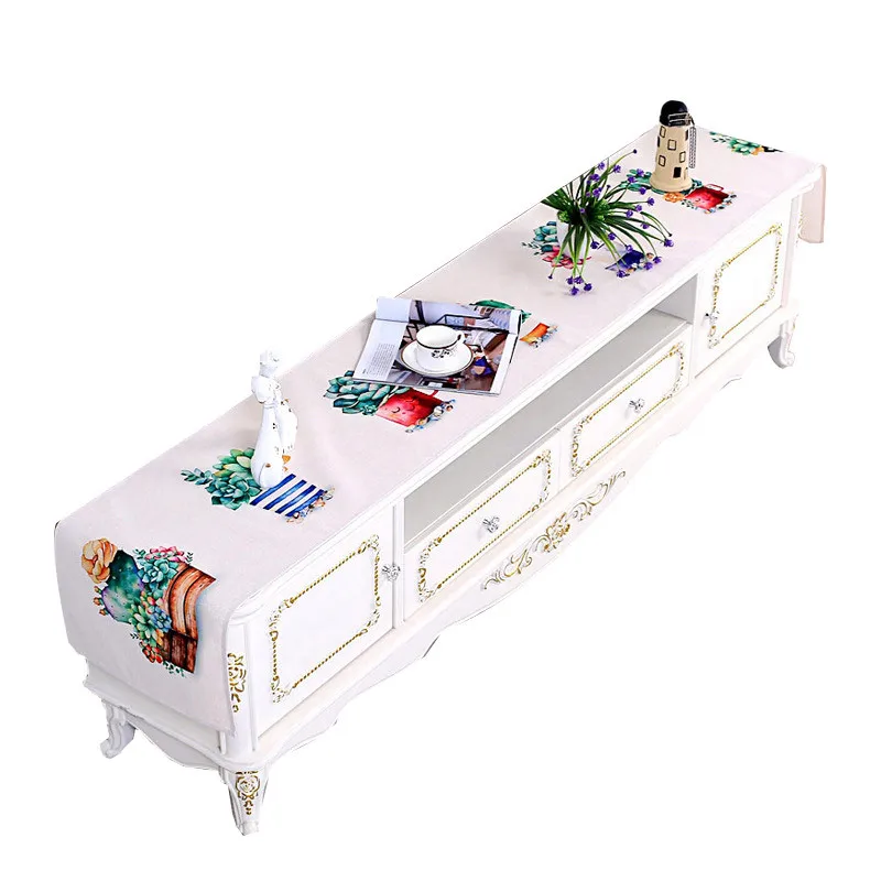 Скатерть с цифровой печатью и окрашиванием цветов листьев чая скатерть