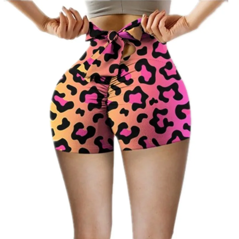 

Сексуальные Спортивные шорты для женщин с цветочным принтом и высокой талией