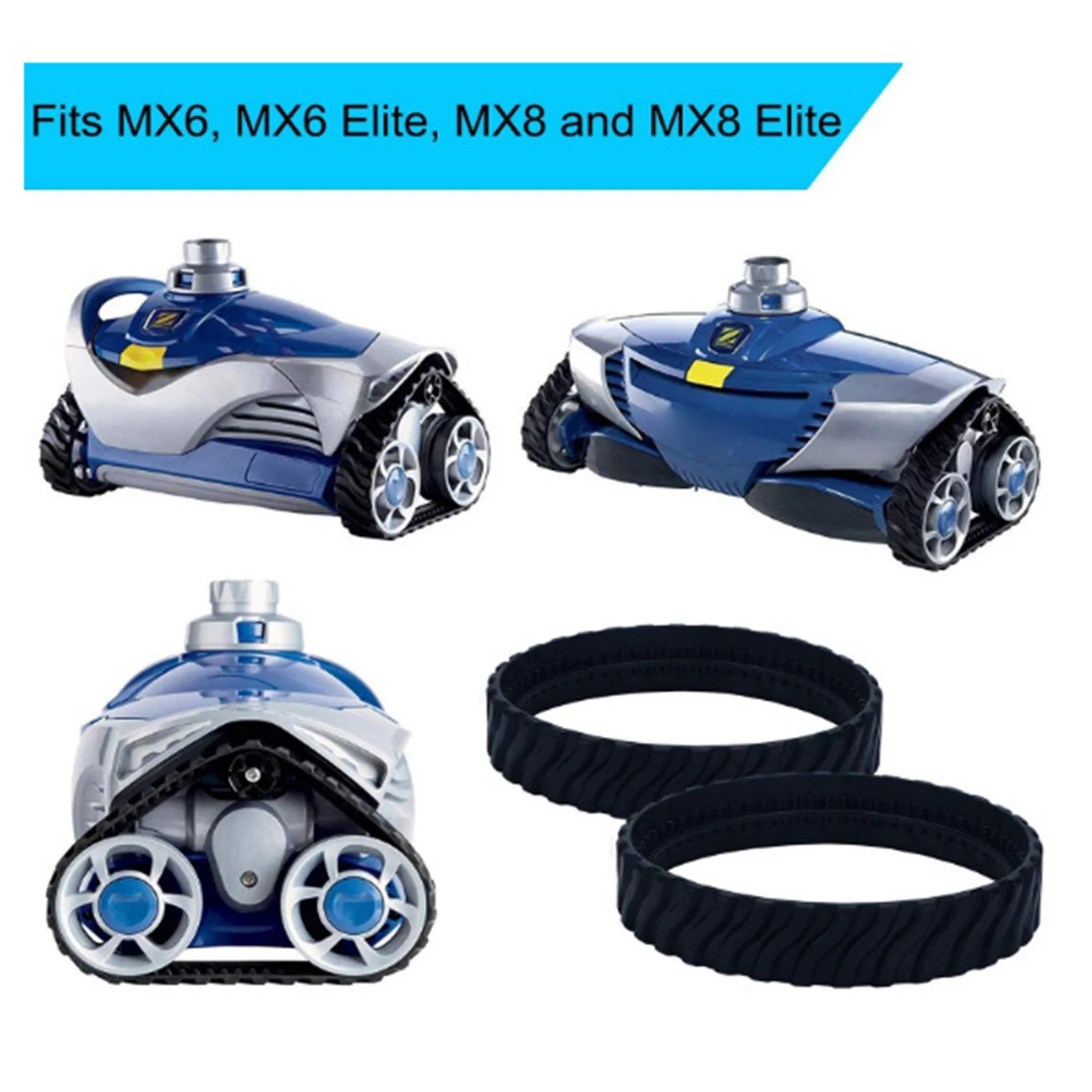

Set of 2 Pool Tire Track Wheel Replace Parts for MX8 Elite MX6 Elite