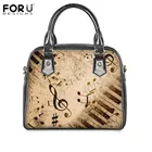 FORUDESIGNS винтажные сумки через плечо для девушек с рисунком фортепиано музыкальные ноты женская сумка-тоут из искусственной кожи с верхней ручкой Повседневная сумка женская сумка