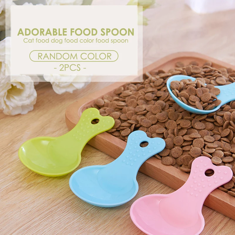 

2PCS Pet Food Scoop Environmentally Friendly And Durable Plastic Creative Dog Food Spoon Pet Feeding Supplies