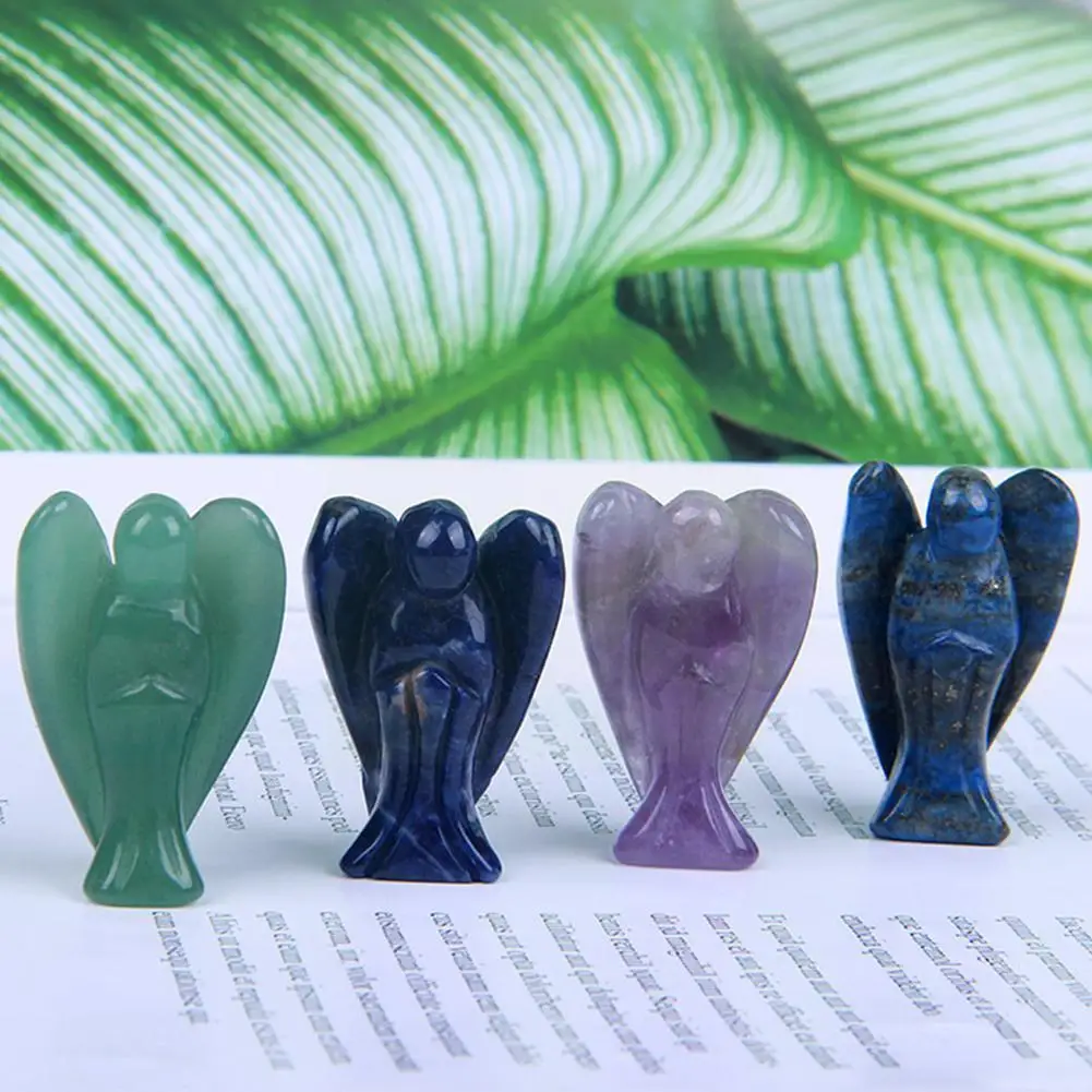 

Guardian Angel Figurine Natural Healing Crystal Gem Decoration Ornament Home Statue 1pc Stone Gift Craft Room Study Trinket M4v0