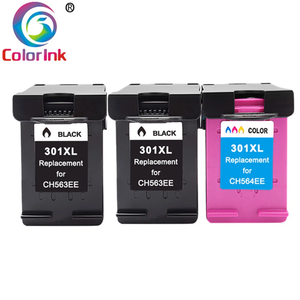 Цветной заправленный картридж 301XL для HP 301 XL CH561EE CH562EE Deskjet 1000 1050 2000 2050 2510 Envy