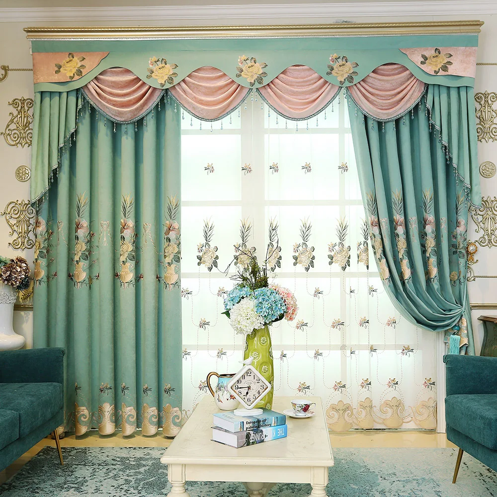 Европейский рельеф и свежие Узорчатая штора шторы гостиная спальня