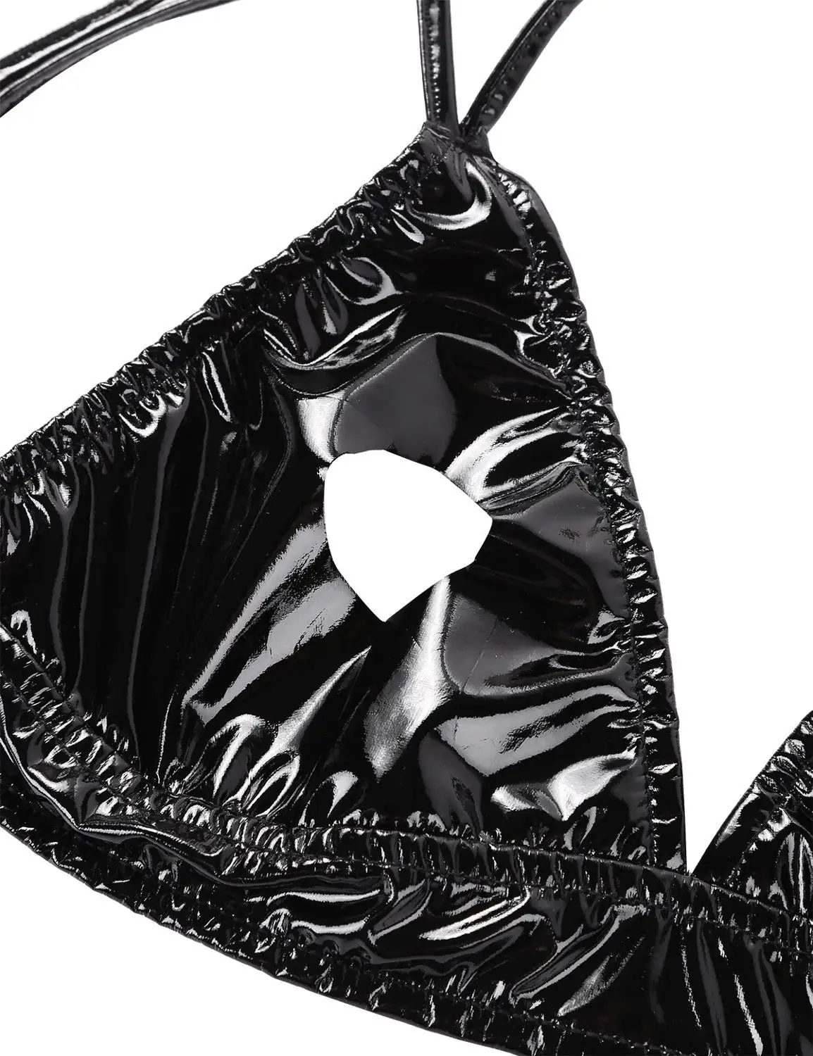 Женское нижнее белье из искусственной кожи треугольные открытые чашечки с