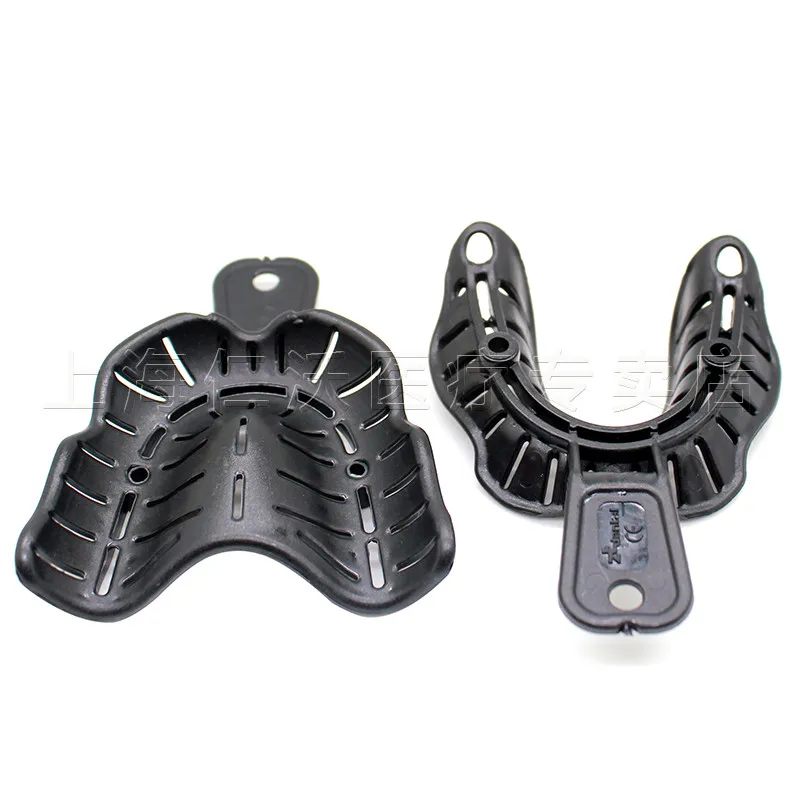 6 шт./партия черные стоматологические лотки из пластика и стали модель зубного