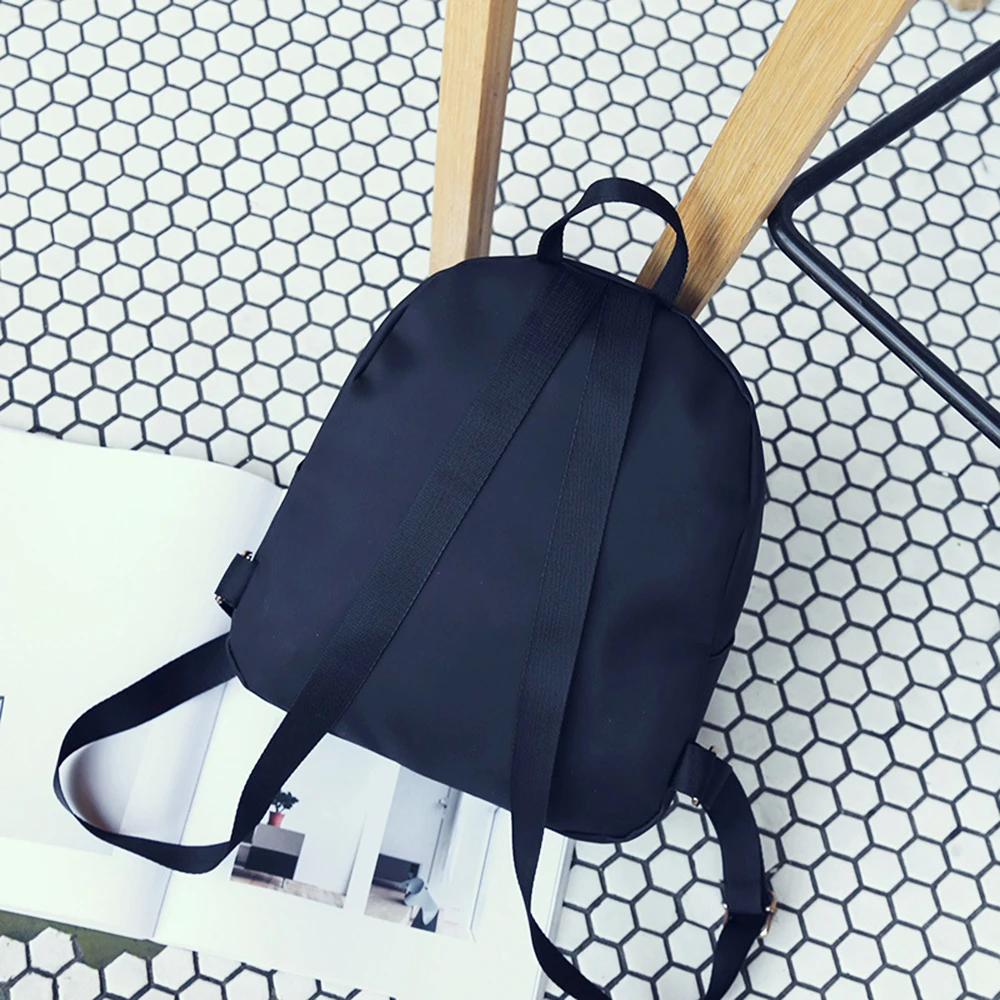 Womens Backpack School Bags Travel Black Bag for Woman Bookbag Mini Preppy Style Nylon Shoulder | Багаж и сумки