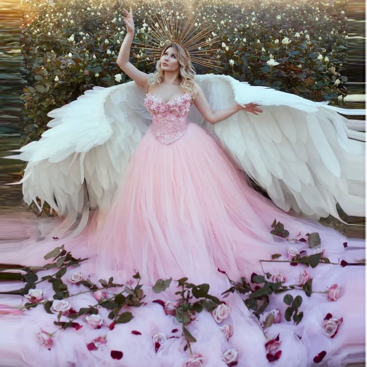

Elegant Fairy Evening Dress Off-The-Shoulder Sweetheart Ball Gown Layered Puffy Tulle Flowers Formal Prom Dresses Custom Made