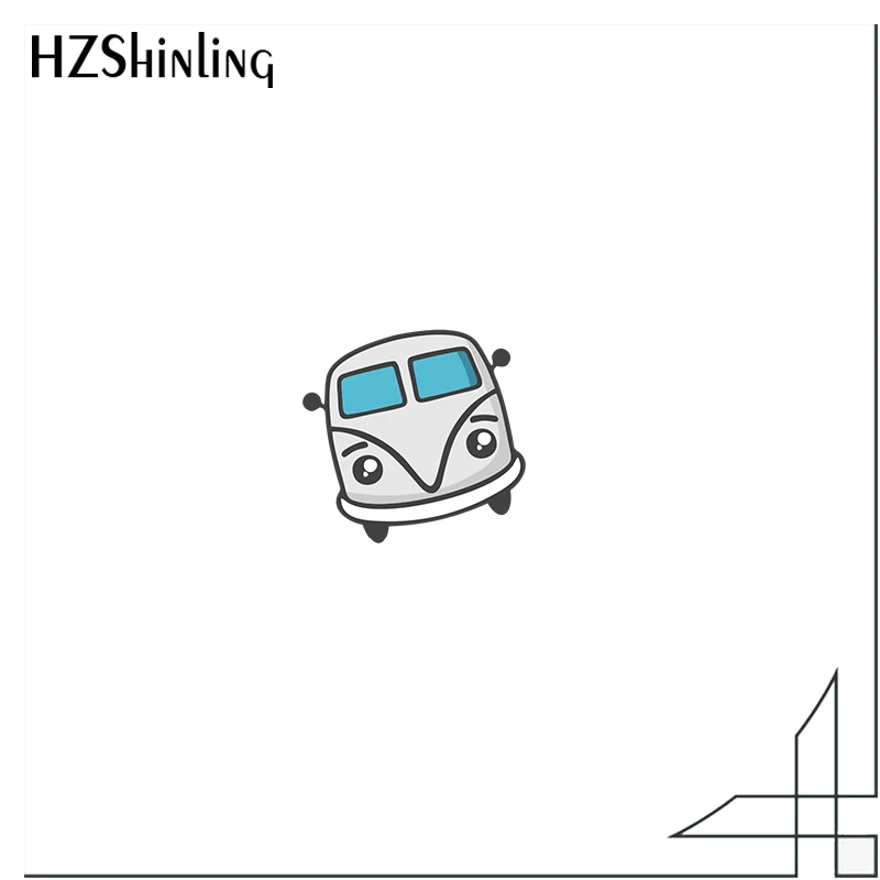 Новое поступление акриловые булавки с лацканами винтажные рисунком фургона мира