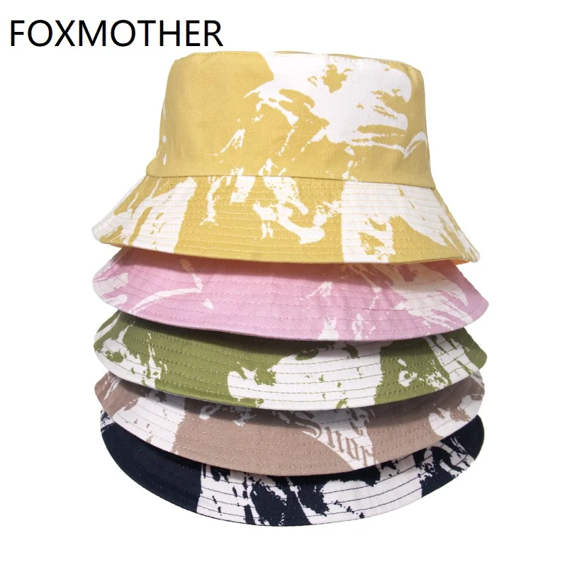 Панама FOXMOTHER унисекс, двусторонняя, желтая, зеленая, с принтом граффити, 2021