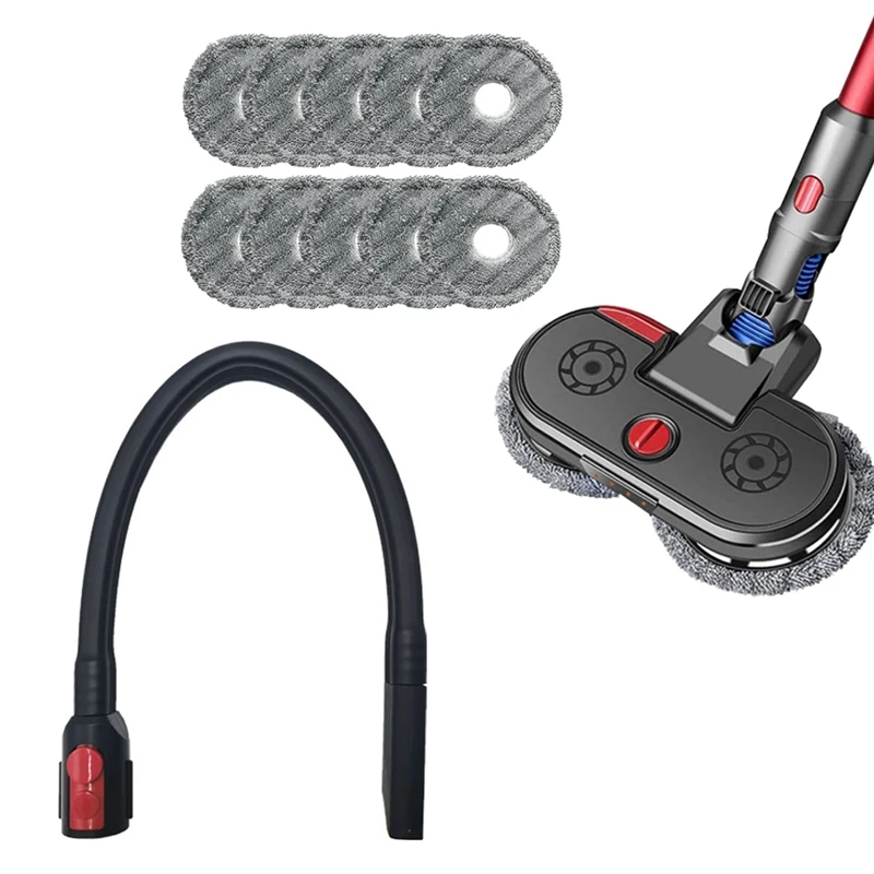

Electric Mist Mop Head With 10 Mopping Cloths With Flexible Crevice Tool For Dyson V7 V8 V10 V11 Vacuum Cleaner