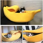Милая кровать для домашних животных в форме банана, домик, коврик, прочная кровать для котят, щенков, собак, подушка, корзина, теплая портативная подушка для кошек, кровать, товары