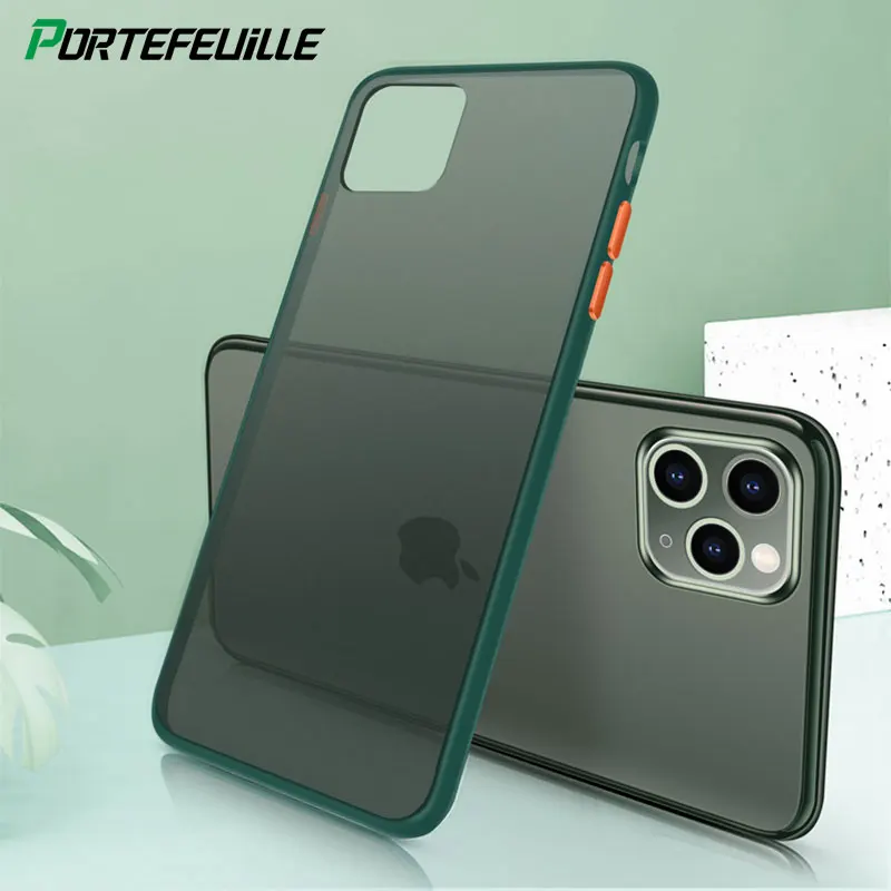 Мятный Гибридный Матовый Бампер для телефона iPhone 11 Pro Max XR X XS 6 S 8 7 Plus SE 2020 SE2