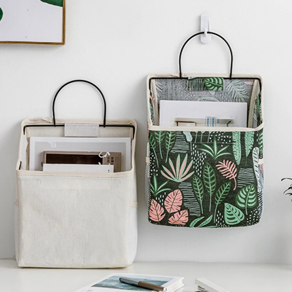 

1Pc Lattice Hanging Storage Bag Bedside Storage Organizer Dorm Room Phone Book Magazine Storage Bag Walls Storages Organizer