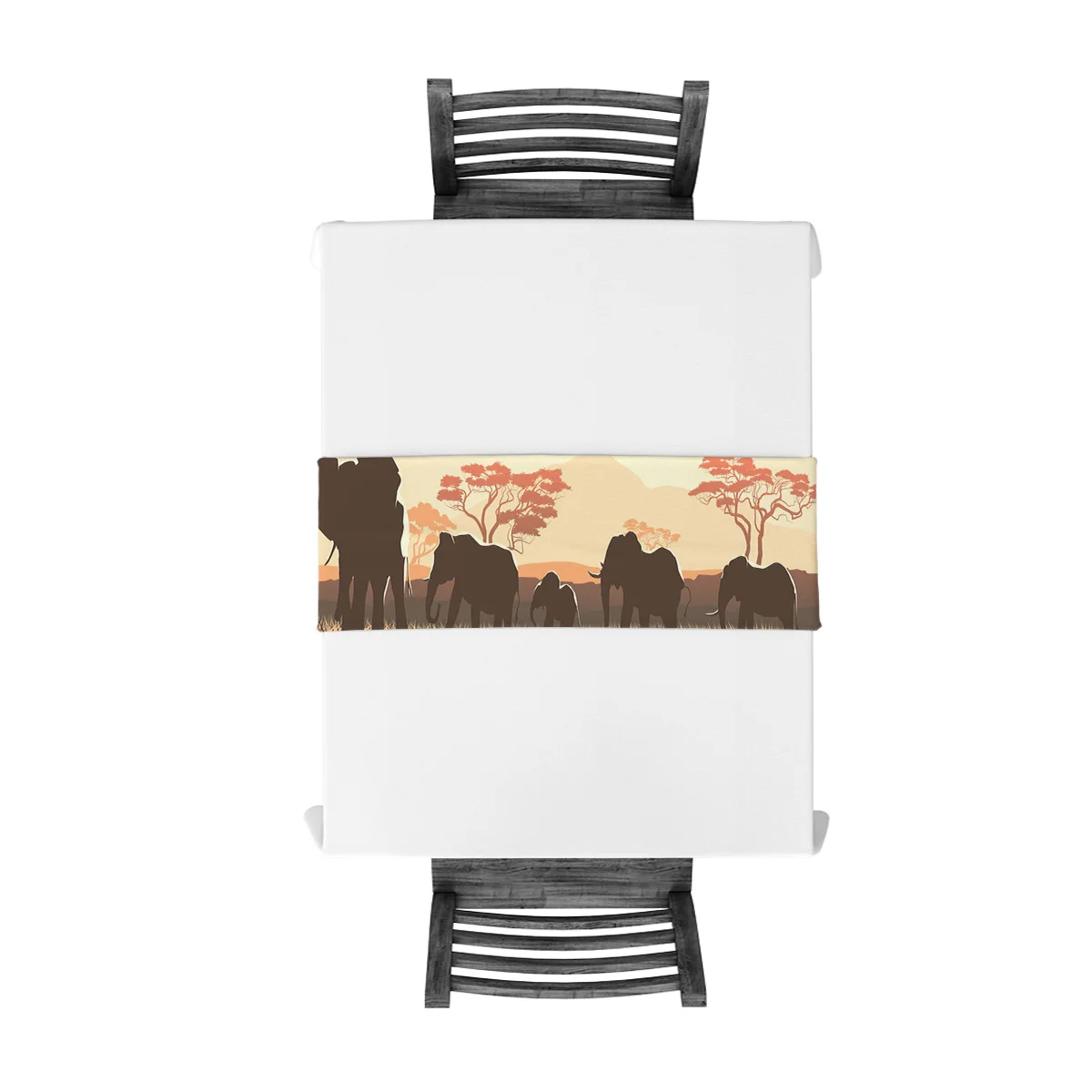 Современная настольная дорожка со слонами и африканскими животными Настольная