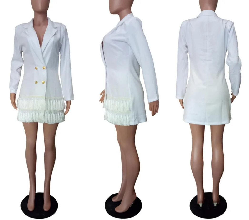 

Zoulv 2021 Sexy Casual Elegant Cardigan For Women Top Fashion Slim Fit Blazer Work Wear Office Lady Tassels Button Overcoat