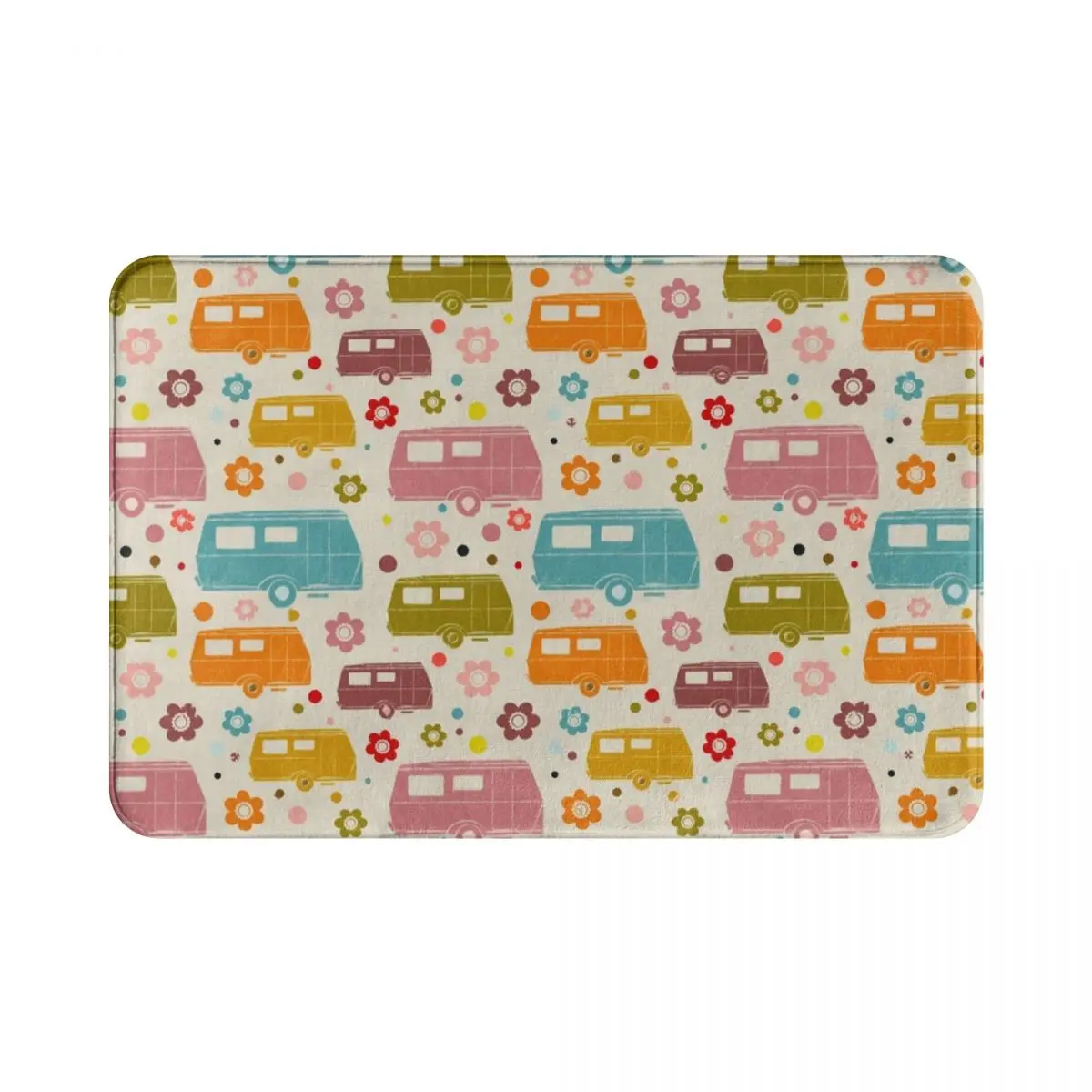 

Vintage Caravan Pattern Polyester Doormat Rug carpet Mat Footpad Anti-slip Absorbent Mat Entrance Kitchen Bedroom balcony toilet