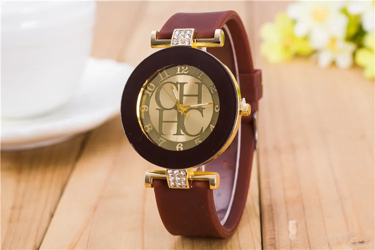 

New Fashion Brand Gold Geneva Casual Quartz Watch Women Crystal Silicone Watches Relogio Feminino Dress Wrist Watch Hot Sale