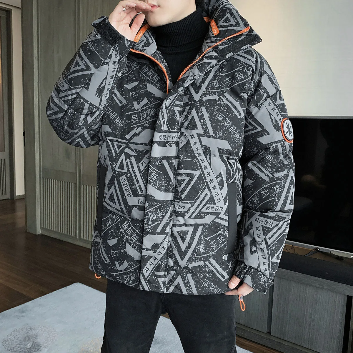 Autumn Winter Thick Warm Cotton-Padded Jackets Korean Fashion Parkas Outwear Hooded Coats For Couples Oversize 4XL Tops Clothing