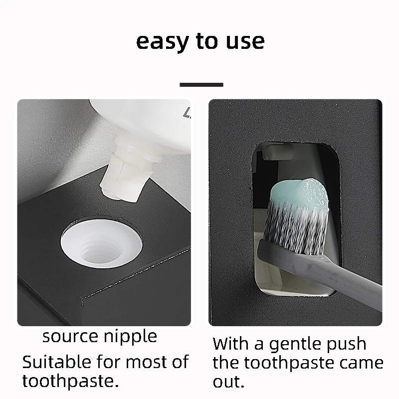 automatic toothpaste dispenser wall mounted dust proof holder aluminium alloy storage rack bathroom accessories set squeezer free global shipping