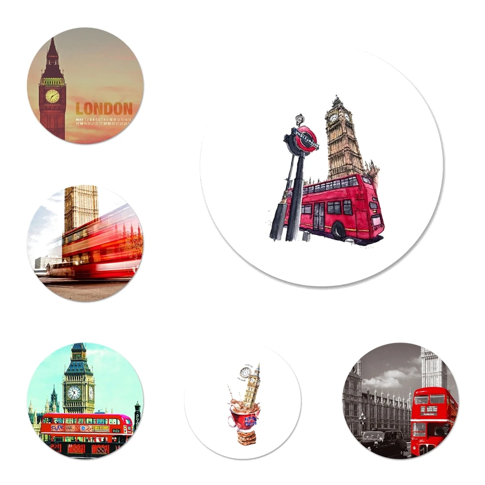 Лондонский автобус Англия телефон Биг Бен значки значок Металлические Значки