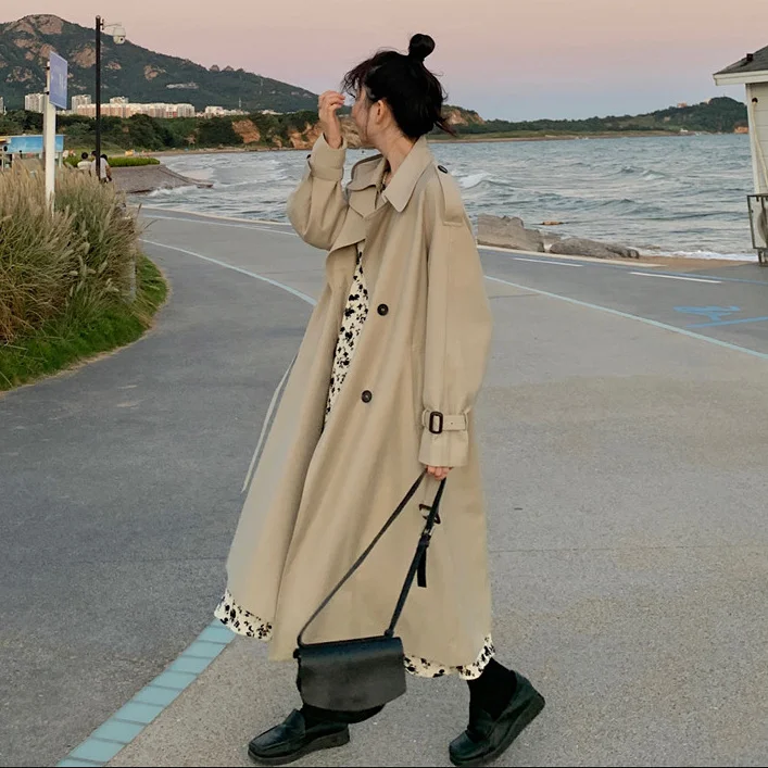 Женская одежда средней длины и яркости Новинка осени 2021 Корейская версия