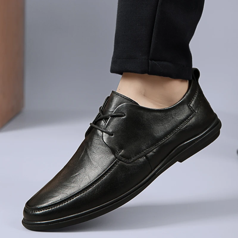 

Formal Oxford Shoes for Men lace up Wedding Shoes genuine Leather Italy Pointed Toe Mens Dress Shoes Sapato Oxfords Masculino