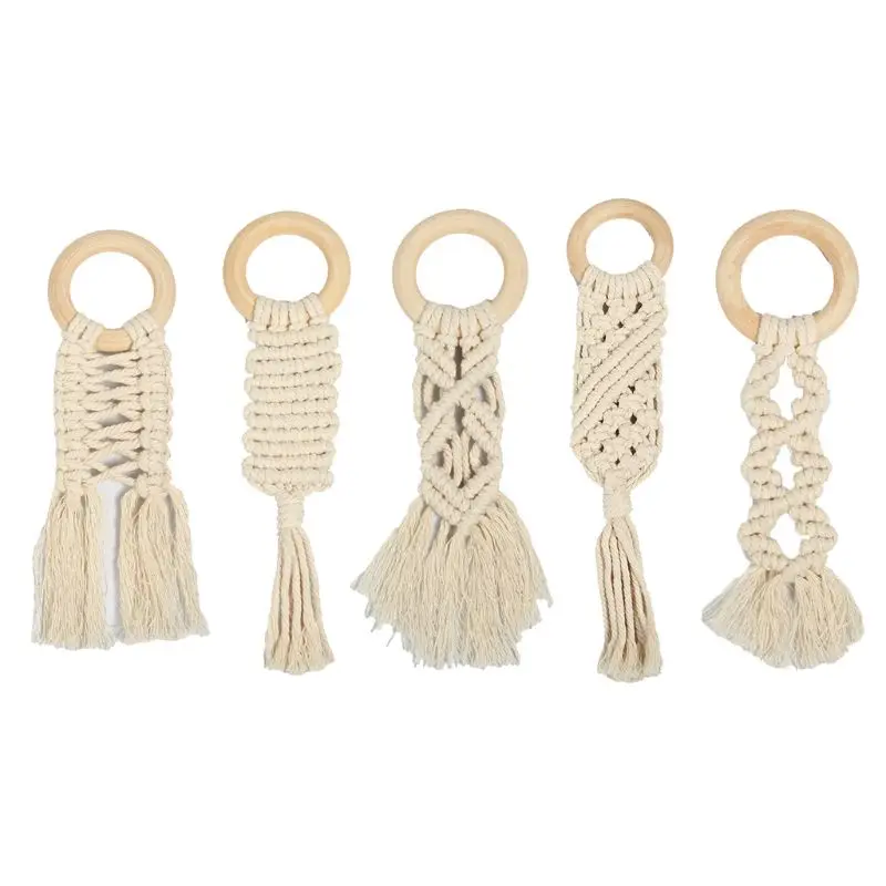 Органический макраме Прорезыватель Бохо кольцо детские сенсорные игрушки