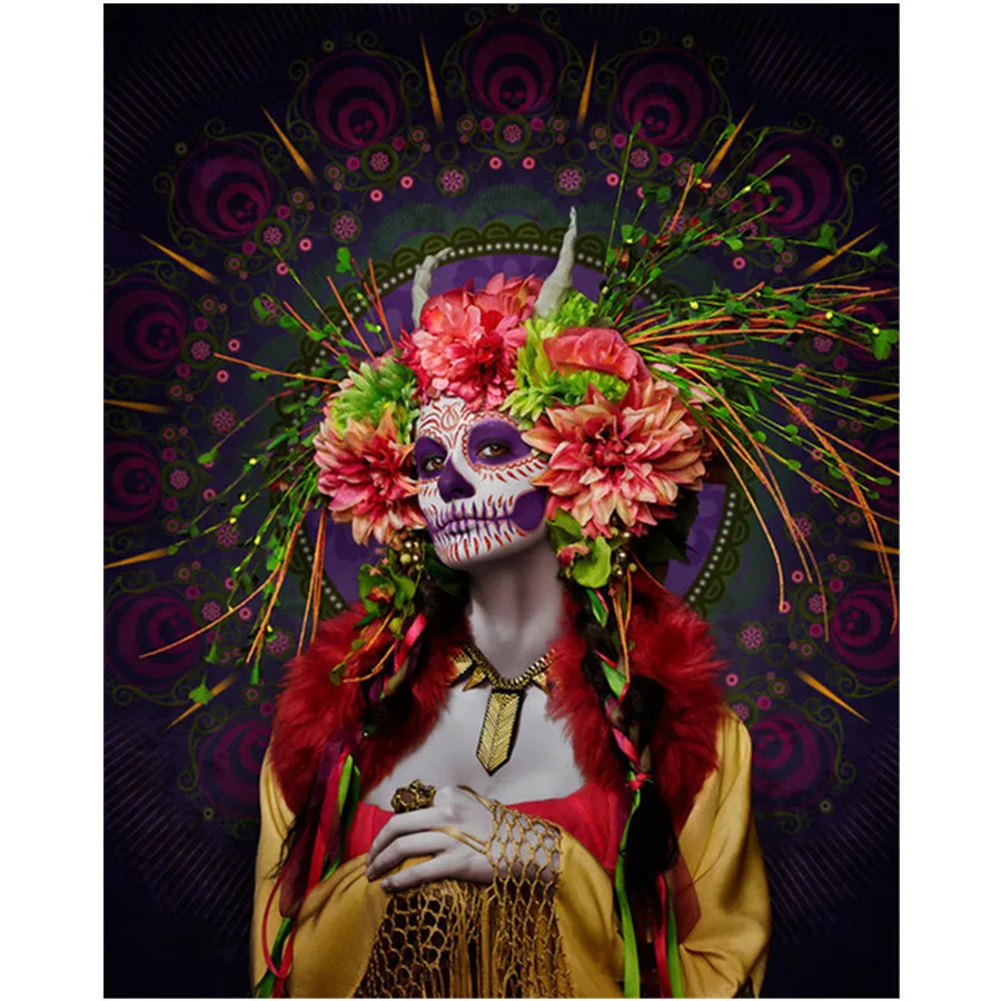 

5D Diy Diamond Painting Anime Horror Skull Art Diamond Picture Mosaic Halloween Gift Home Wall Decoration