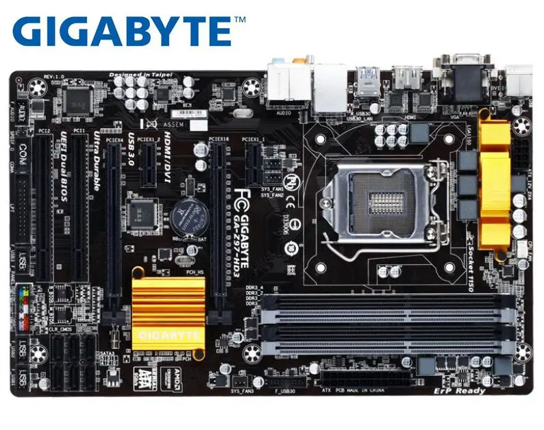 Оригинальная материнская плата Gigabyt LGA 1150 DDR3 USB2.0 usb б/у десктопная Z97|Материнские