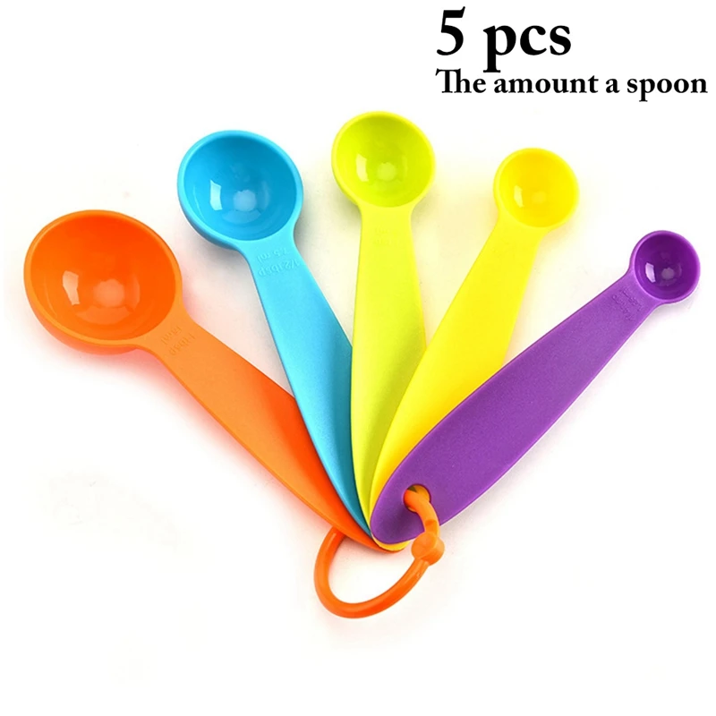 

5PCS Multi Purpose Spoons Stackable Milk Powder Spoon Measuring Tablespoon Plastic Handle Measuring Tools PP Baking Accessory