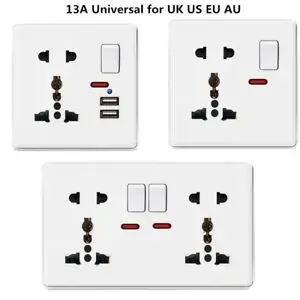 Двойная настенная розетка 1/2 Gang с 2 USB-портами зарядного устройства