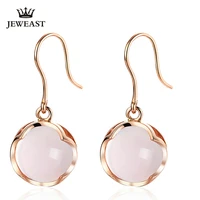 lszb natural hibiscus stone 18k pure gold earring real au 750 solid gold earrings diamond trendy fine jewelry hot sell new 2020