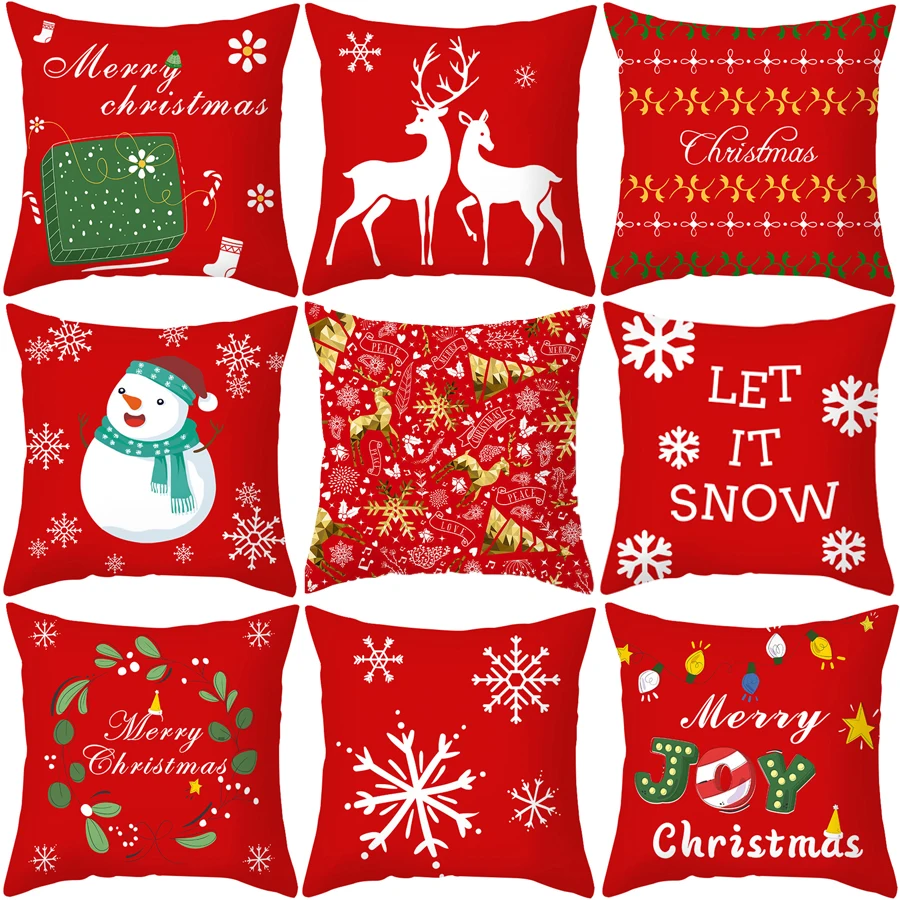 

45cmx45cm Merry Christmas Pillow Case sofa sofa pillowcase holiday decoration Short Plush Pillowcases Christmas gift Navidad
