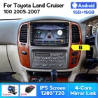 Автомагнитола IPS Android головное устройство стерео для Toyota Land Cruiser LC 100 Lexus LX470 J100 2 II 2002-2007 мультимедийный видеоплеер GPS