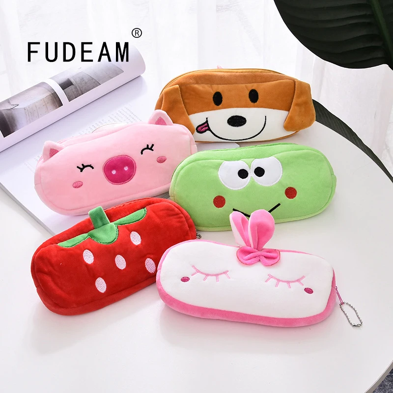 FUDEAM из мягкого плюша с изображение мулт героев, Женский Длинный кошелек, портмоне Симпатичные, с застежкой-молнией и школьная Канцелярия; Карандаш Чехол Usb кабель, сумка для хранения кошелек для ключей - изображение