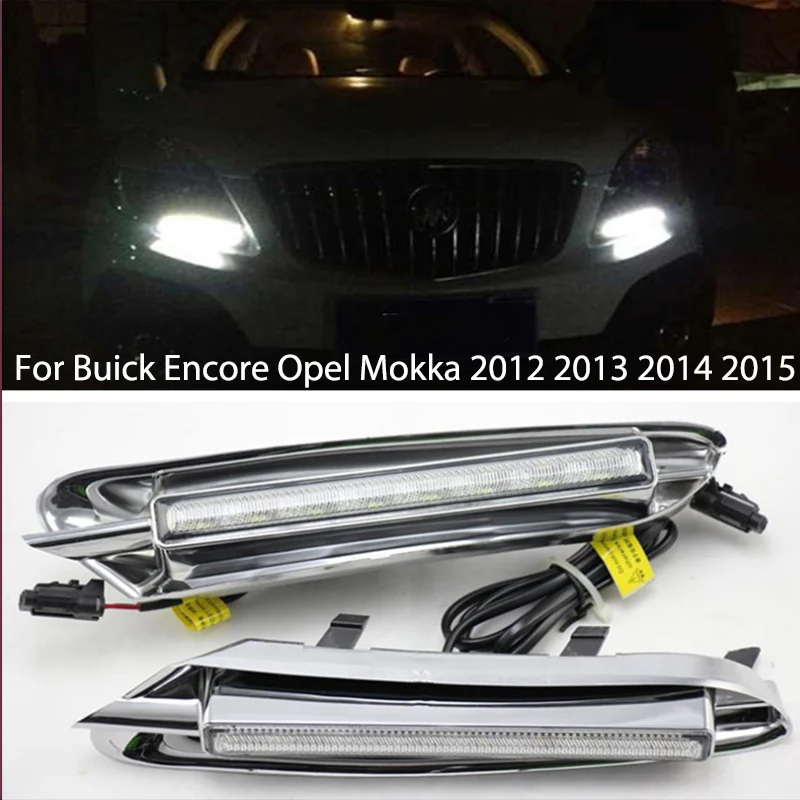 

Для Buick Encore Opel Mokka 2012 2013 2014 2015 светодиодный DRL Дневной светильник вождения Дневной светильник сигнальная лампа для укладки волос