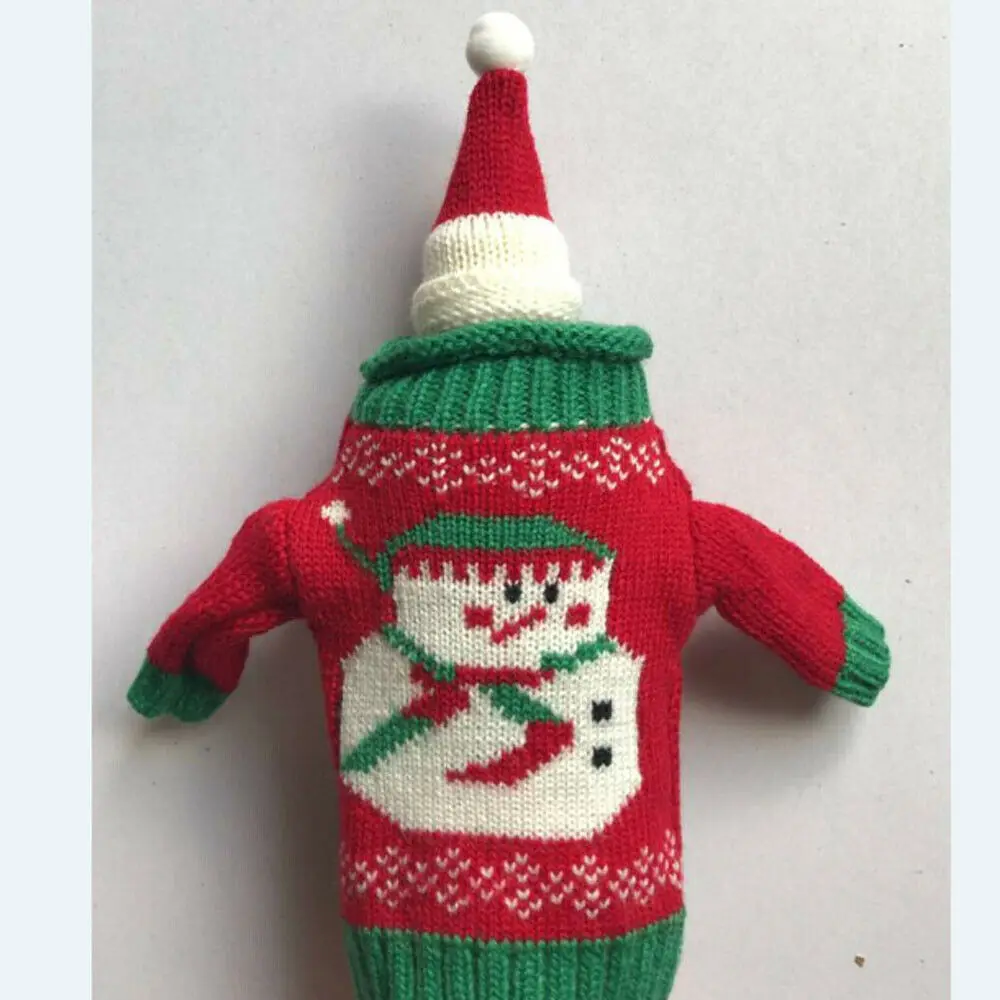 Snowman Крышка+ одежда крышка бутылки вина одежда настольная бутылка для Декор для вечеринки Рождества Фирменная Новинка Рождественская бутылка вина крышка - Цвет: Snowman