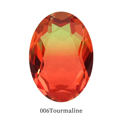 006 Tourmaline Розовый овальный Турмалин цветной горный хрусталь кристалл K9 стекло для изготовления ювелирных изделий точечный кристалл для рукоделия клей на одежде одежды - Цвет: 006 Tourmaline