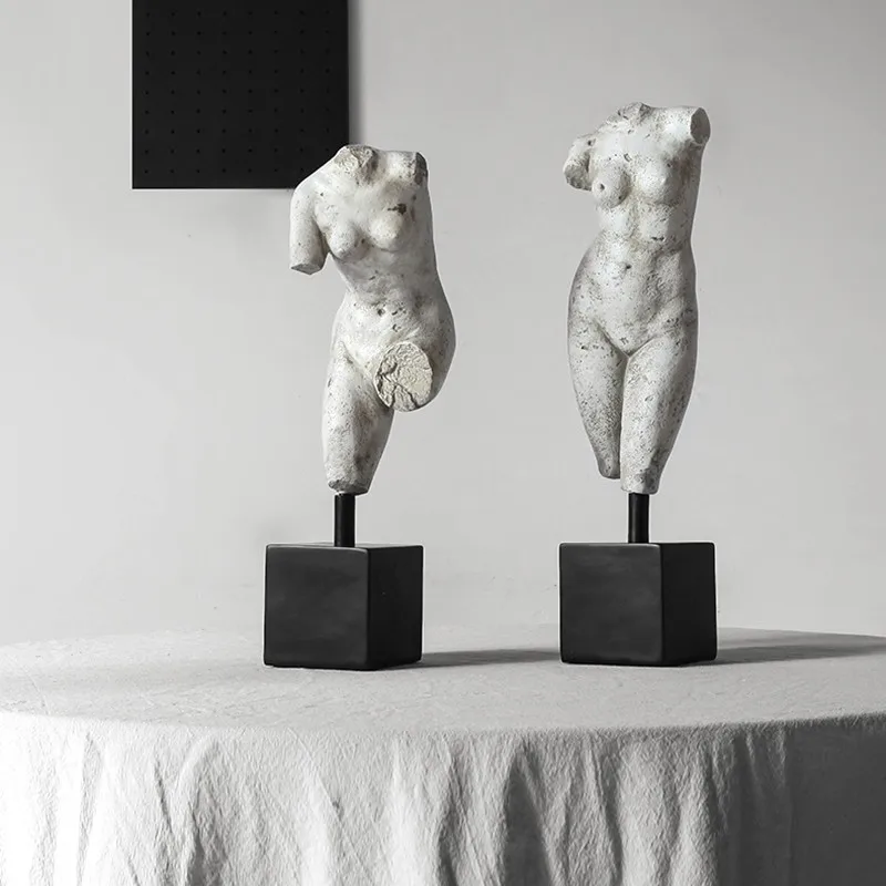 

Европейская креативная Ретро Статуя человеческого тела бюст Гипсовая фигурка Модель Статуэтка поделки из смолы аксессуары для украшения дома R3929