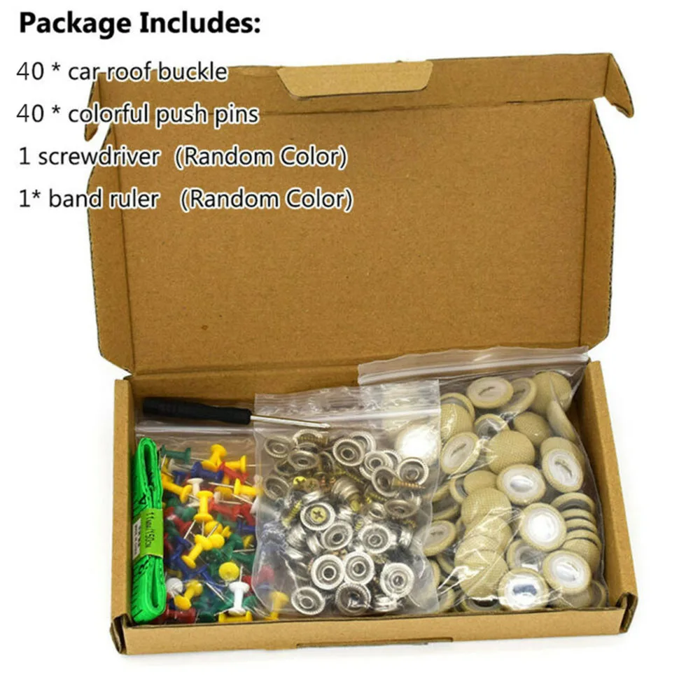 

Universal Buckle Replacement Car roof Snap 40Pcs Beige Parts Pins Repair