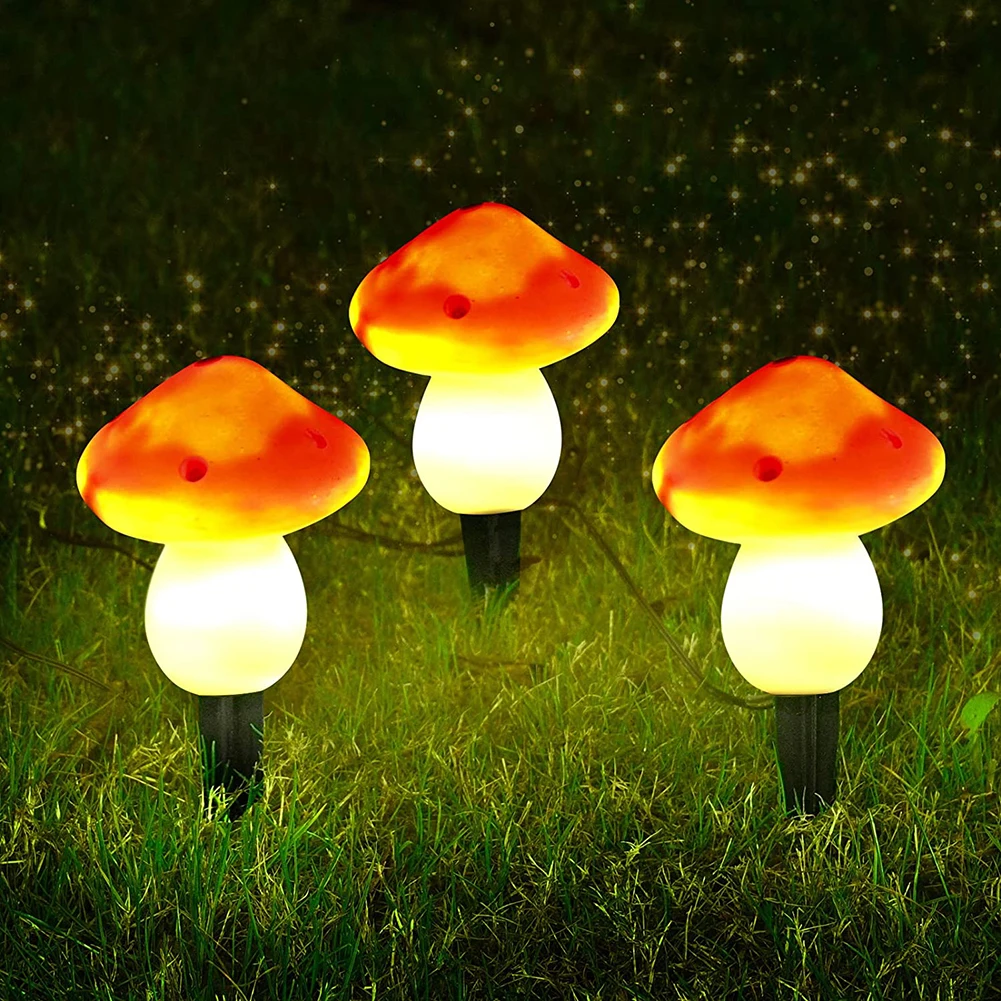 

3LED Solar Light Mushroom String Light Waterproof Outdoor Garden Lawn Stakes Lamps Yard Art for Home Courtyard Garden Decoration