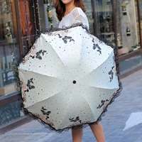 fashion folding umbrella women parasol men girls anti uv waterproof portable eight bone cartoon chinchilla travel umbrellas