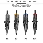 Картридж иглы для татуировок 0,35 ммрл, RS, RM, одноразовые иглы для перманентного макияжа, для роторной машинки