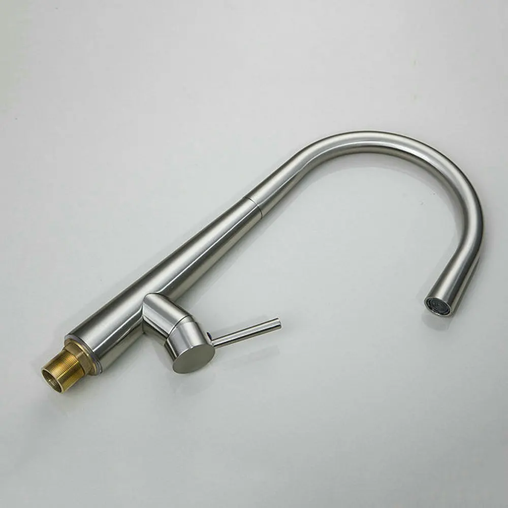 

JIENI Swivel Nickel Brush Kitchen Basin Sink Mixer Tap Faucet Solid Brass Countertop 1 Handle Vessel Sink Kitchen Mixer Faucet