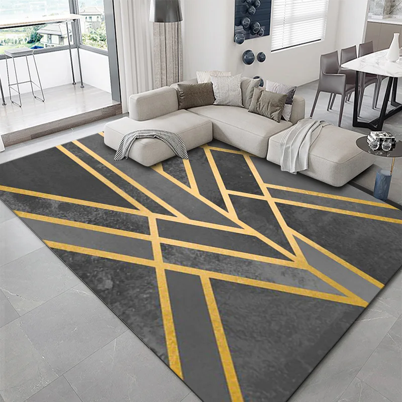 

Chinese style gold line green abstract ink painting living room bedroom kitchen bedside carpet floor mat bathroom non-slip mat