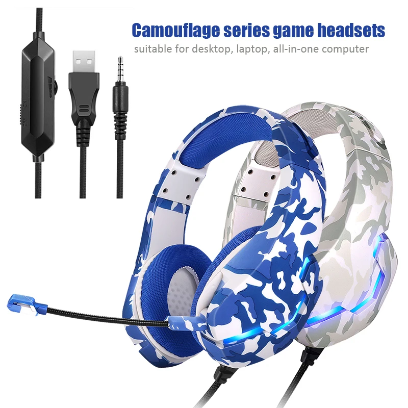 

Gaming Headphone Wired Glowing Earphone Over-Ear Headset Deep Bass Stereo Casque with Mic for PS5/ PS4/ Xbox/ PC /Laptop