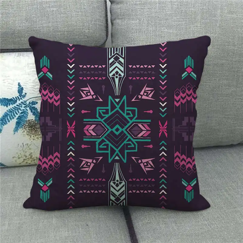 Indian aztec pattern geometric  design throw cushion cover linen/cotton sofa  pillow cover decorative pillow case images - 6